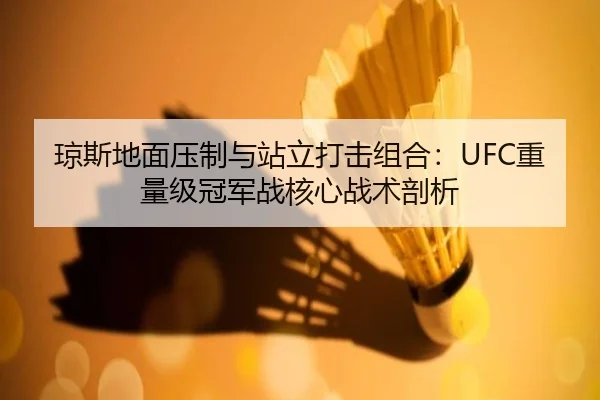 琼斯地面压制与站立打击组合：UFC重量级冠军战核心战术剖析